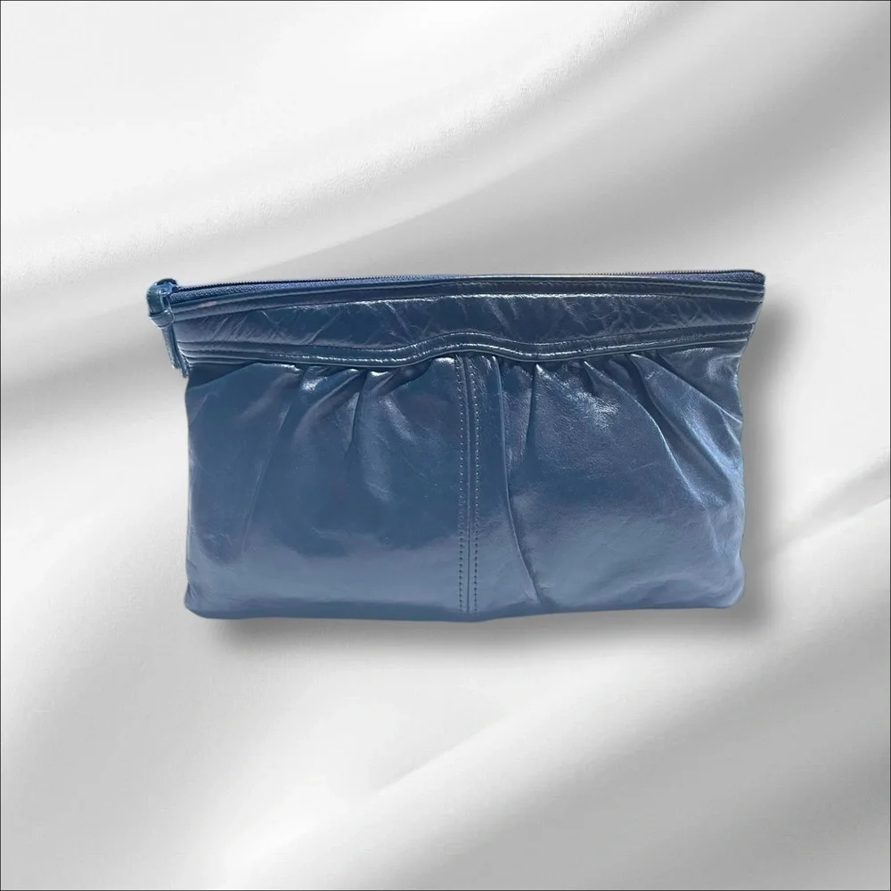 VTG Antonia Leather Blue Leather Clutch / Purse